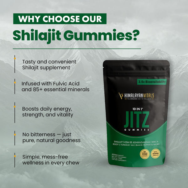 Jitz Shilajit Gummies with Ashwagandha, 60 servings per Package
