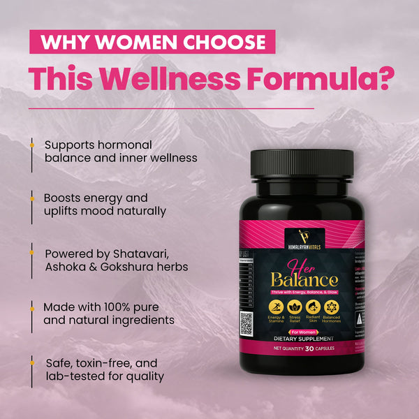 Herbalance, Shilajit with Ashwagandha Capsules for Women, 60 serving