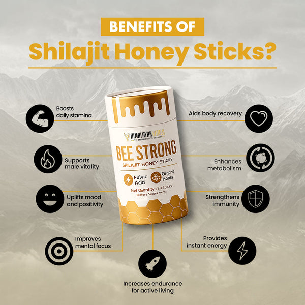 Beestrong Sticks- Shilajit Honey Sticks with 15 servings per container